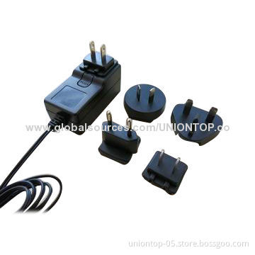 18W 12V 1.5A 5.5x2.1mm interchangeable universal travel AC/DC adapter